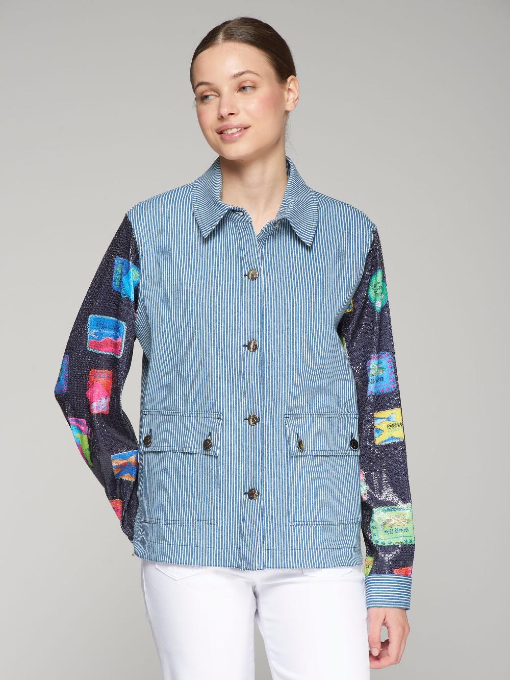 vilagallo CHAQUETA OLIVIA LATA SARDINAS LENTEJUELAS