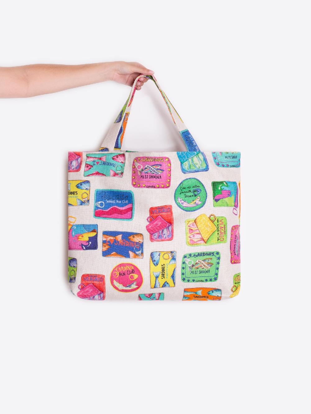 vilagallo BOLSO ESTAMPADO SARDINAS