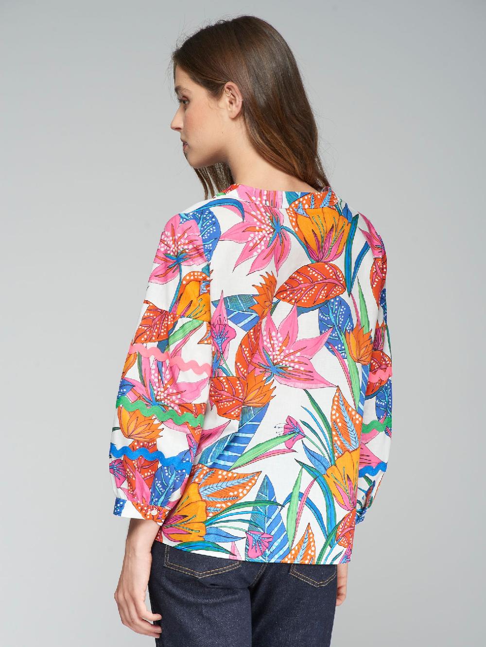 Vilagallo CAMISA ALGODÓN PRINT FLOR TROPICAL