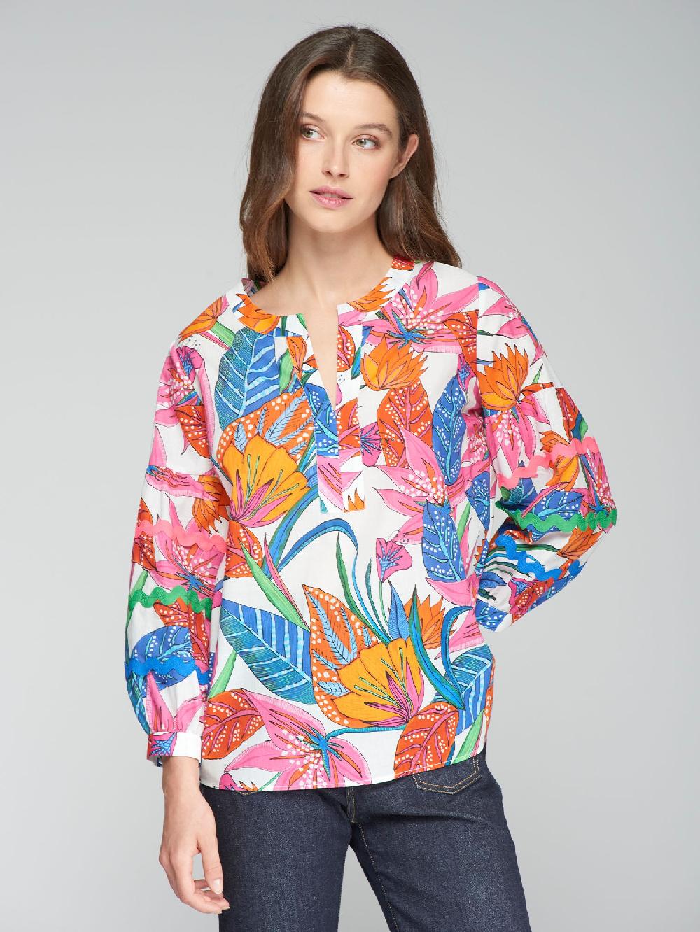 vilagallo CAMISA ALGODÓN PRINT FLOR TROPICAL