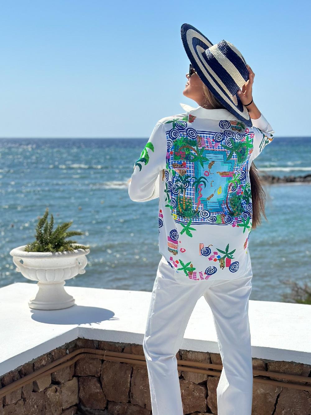 vilagallo CAMISA FLUIDA PISCINA PRINT