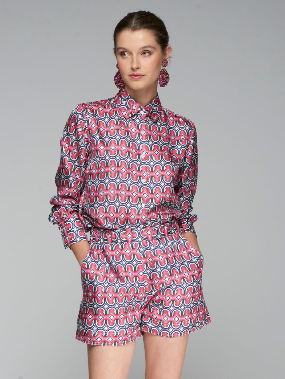 Vilagallo CAMISA GEOMETRICO 100% SEDA