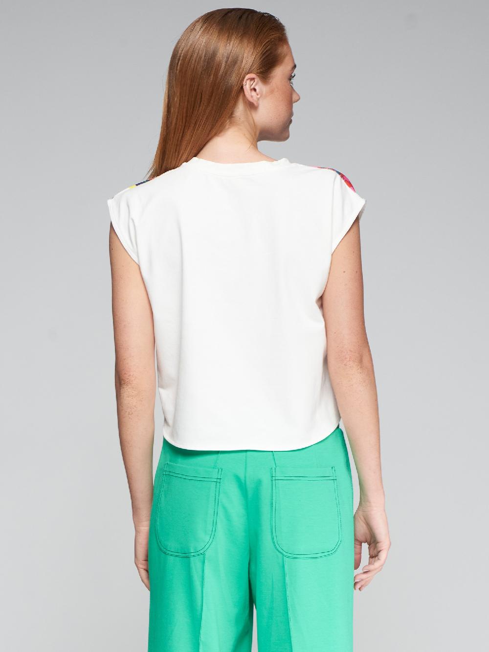 Vilagallo CAMISETA NUDO CUADROS FLORES