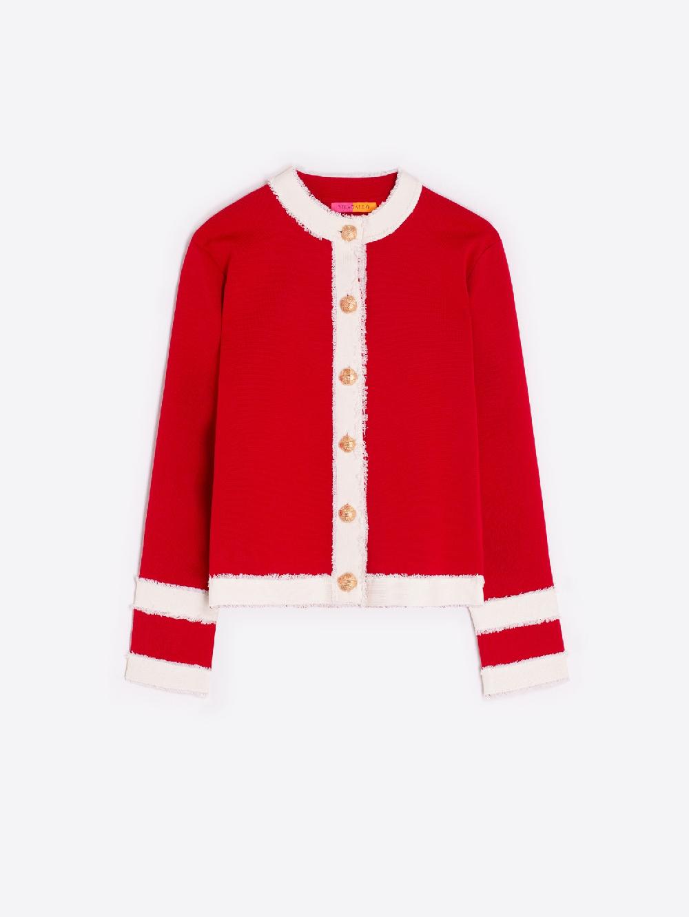 Vilagallo CARDIGAN PUNTO BICOLOR ROJO