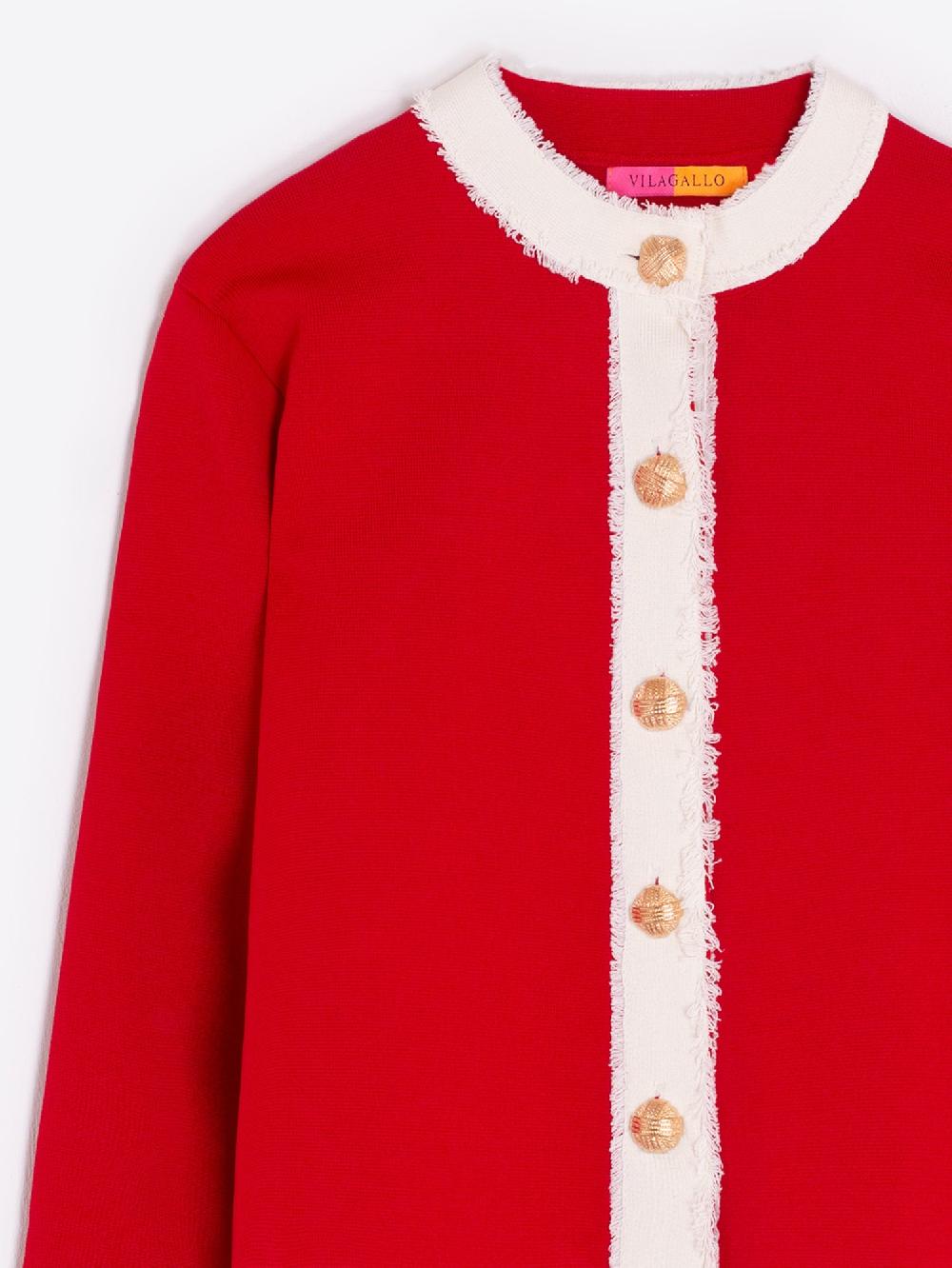 Vilagallo CARDIGAN PUNTO BICOLOR ROJO
