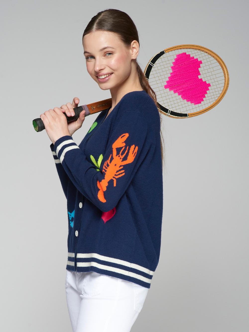 Vilagallo CARDIGAN PUNTO INTRASIA PLAYA MARINO