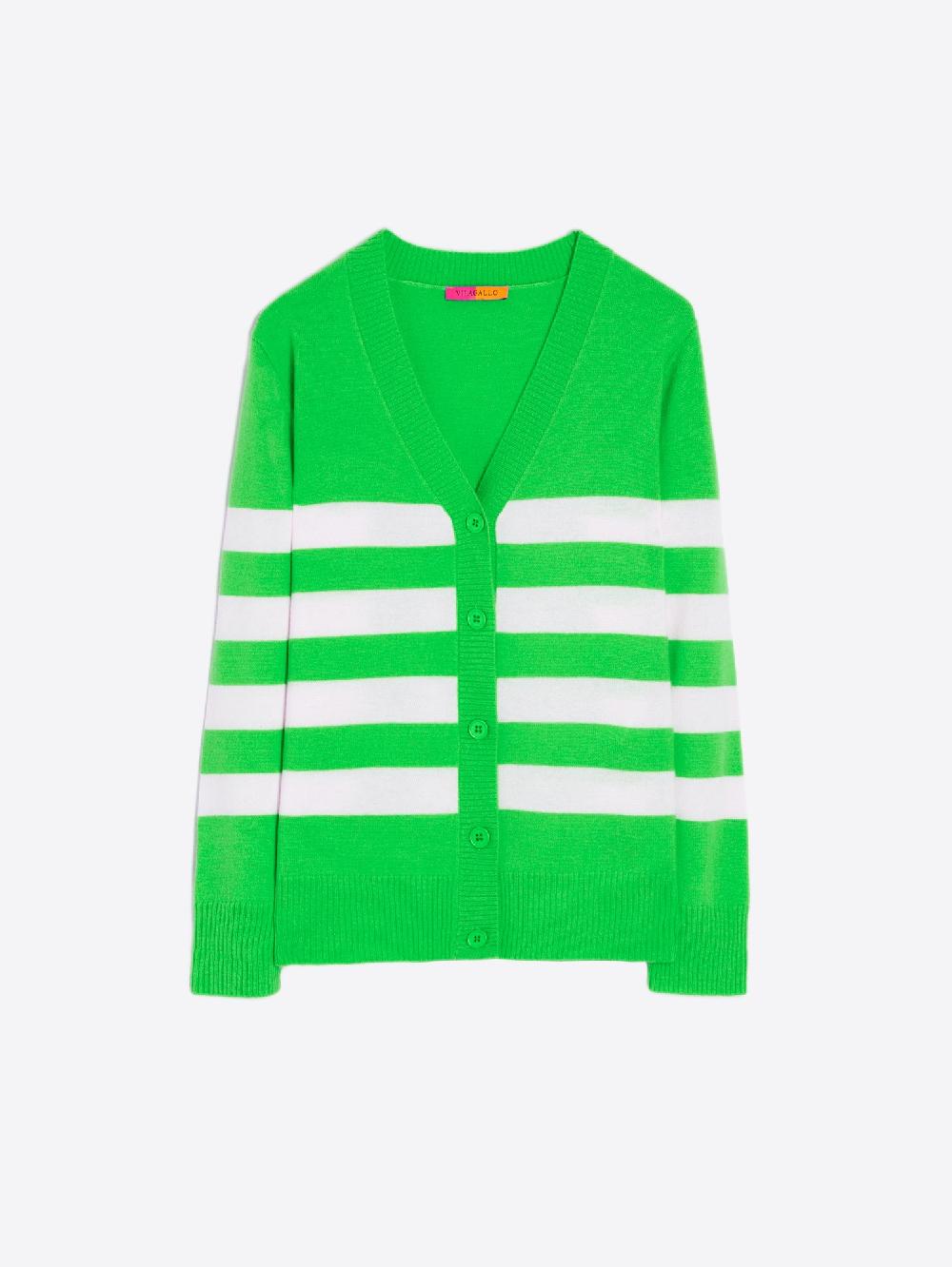 Vilagallo CARDIGAN PUNTO RAYAS VERDE