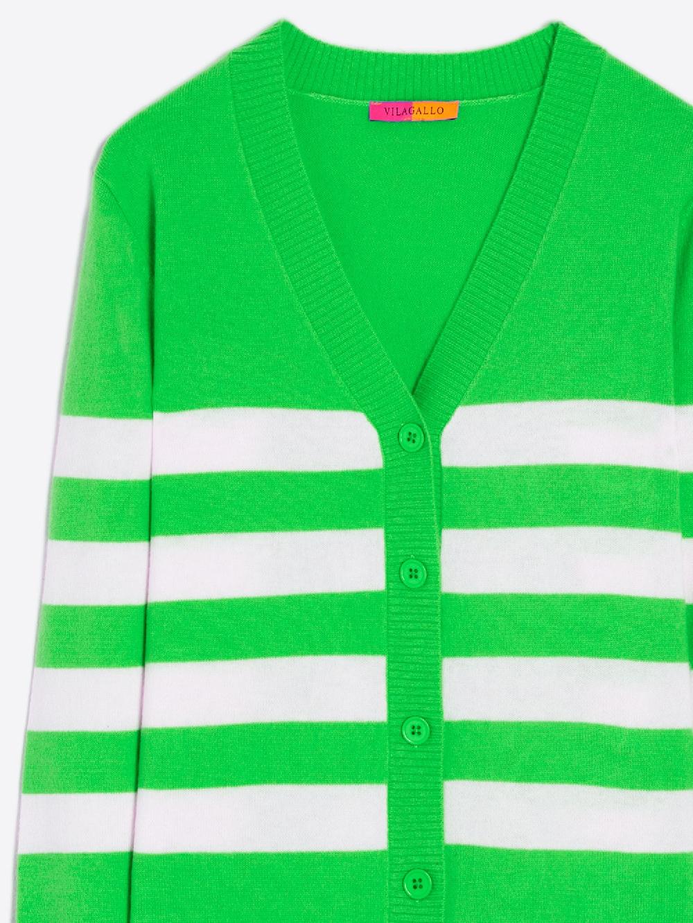 Vilagallo CARDIGAN PUNTO RAYAS VERDE