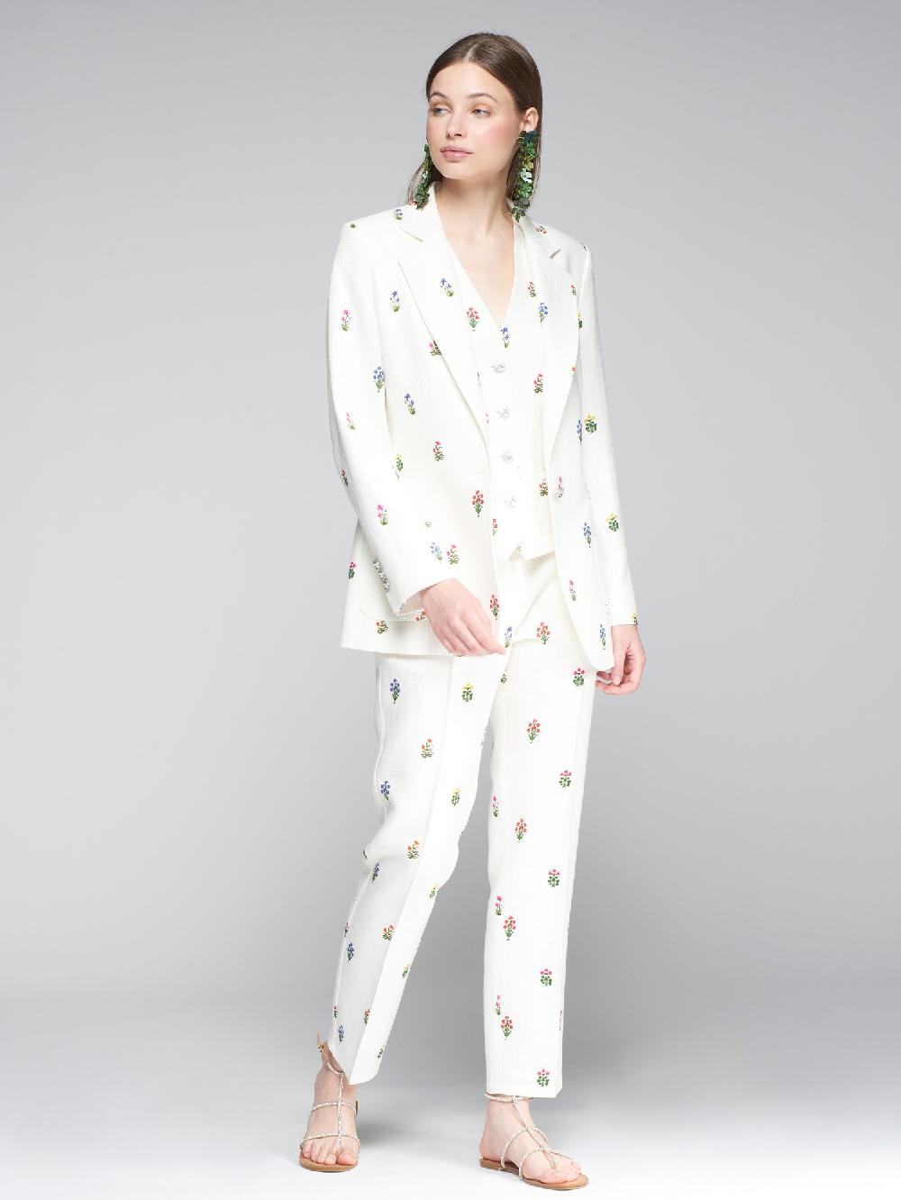 Vilagallo CHAQUETA LINO ESTAMPADO MINI FLOR