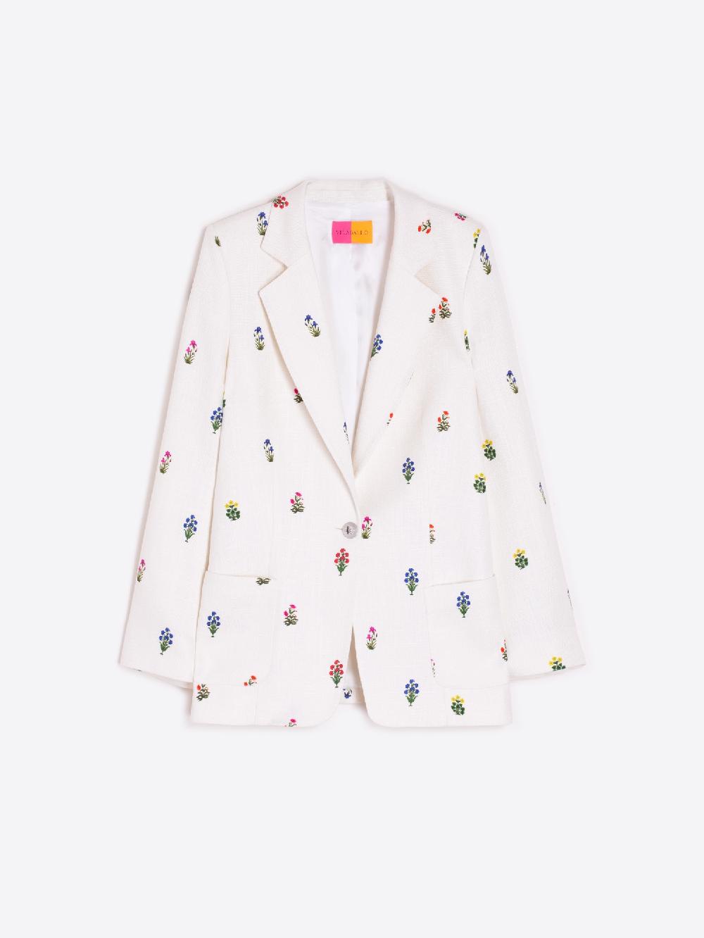 Vilagallo CHAQUETA LINO ESTAMPADO MINI FLOR