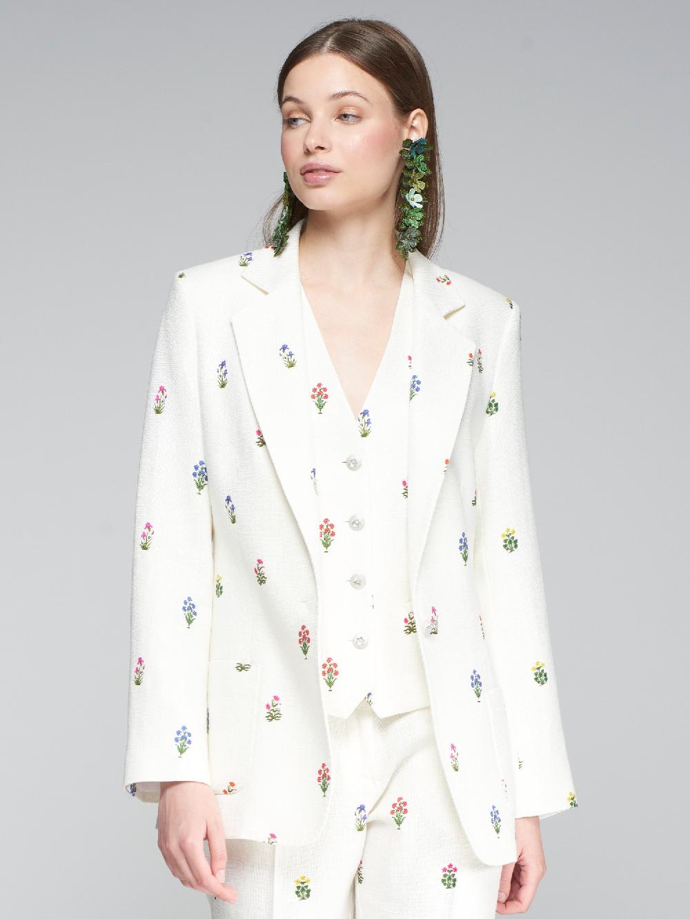 vilagallo CHAQUETA LINO ESTAMPADO MINI FLOR