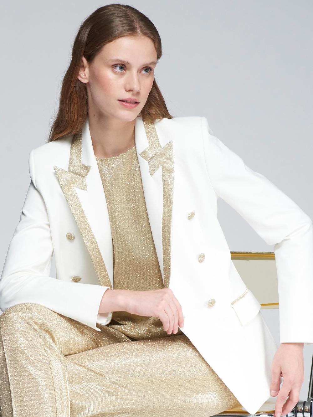 vilagallo CHAQUETA PUNTO ROMA BLANCO ORO