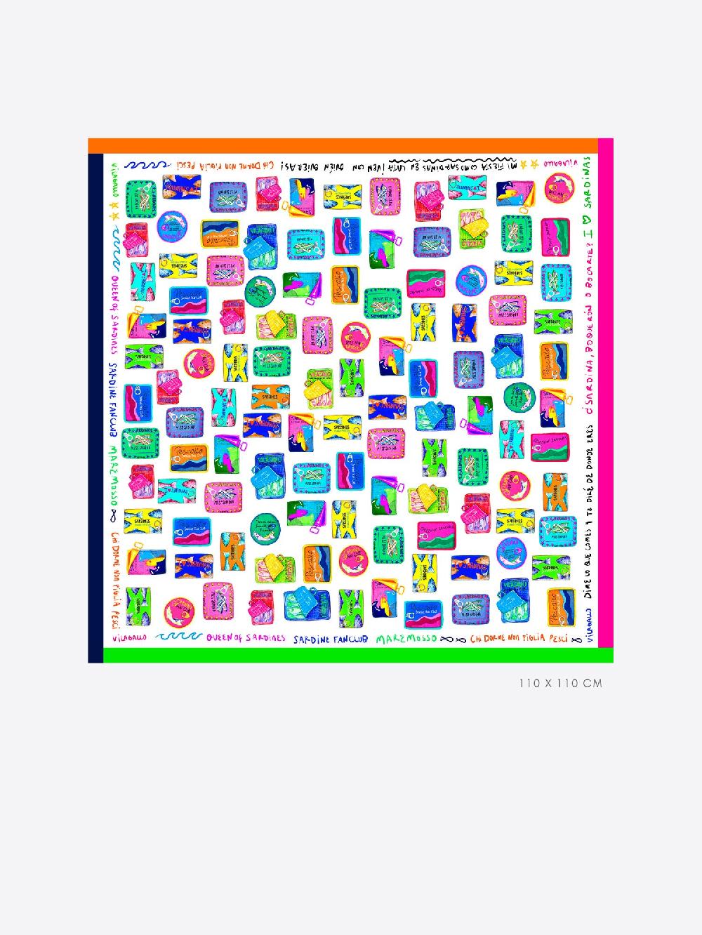 Vilagallo FOULARD 100% SEDA SARDINAS