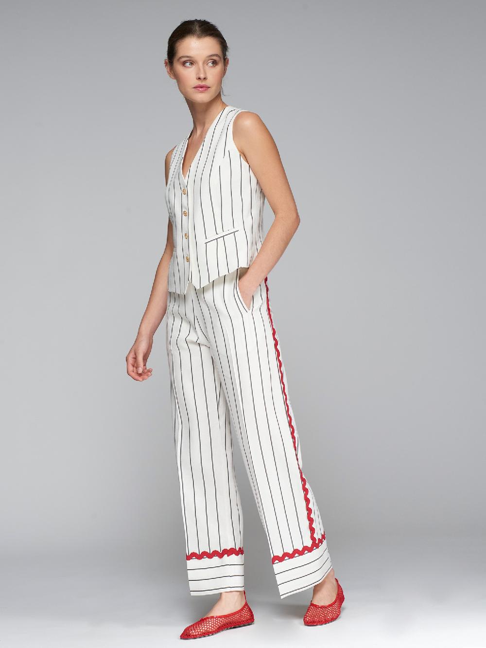 Vilagallo PANTALON DIPLOMATICO ONDULINA ROJA