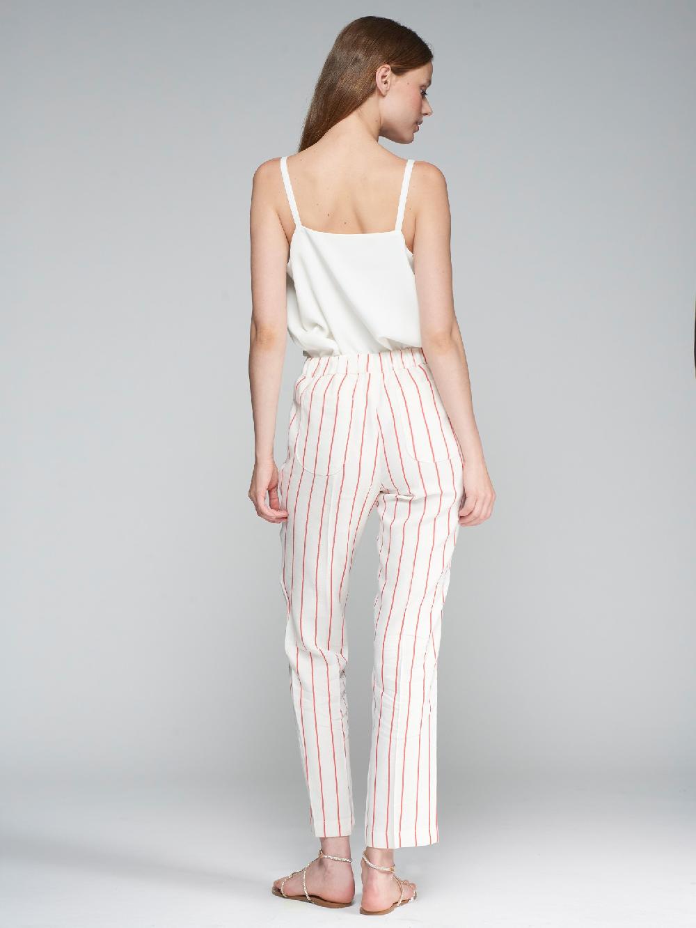 Vilagallo PANTALON DIPLOMATICO ROJO LINO