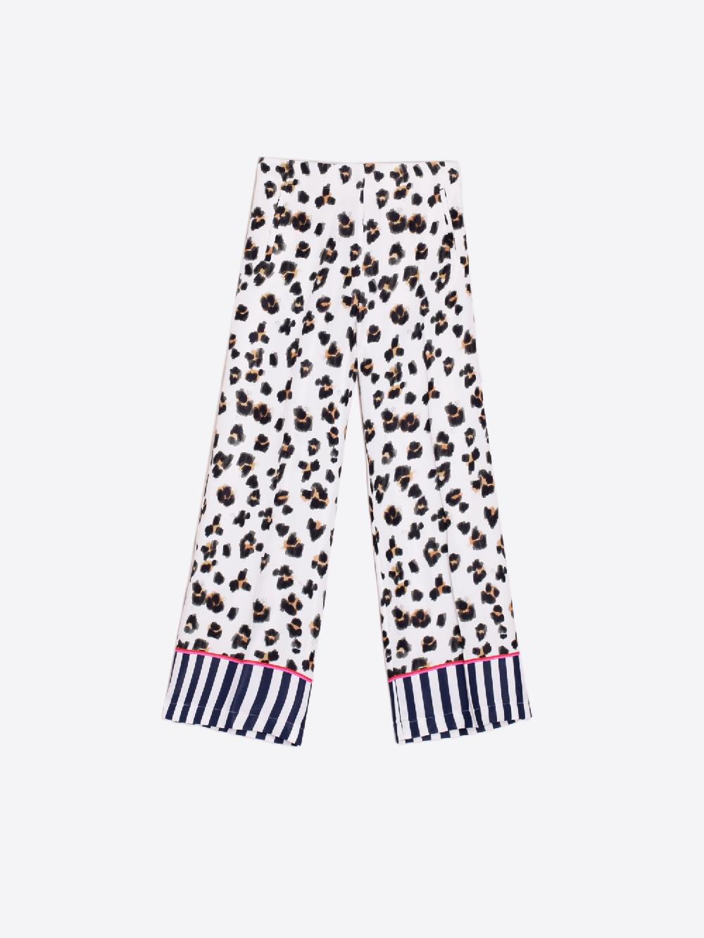 Vilagallo PANTALON FLUIDO LEOPARDO RAYAS
