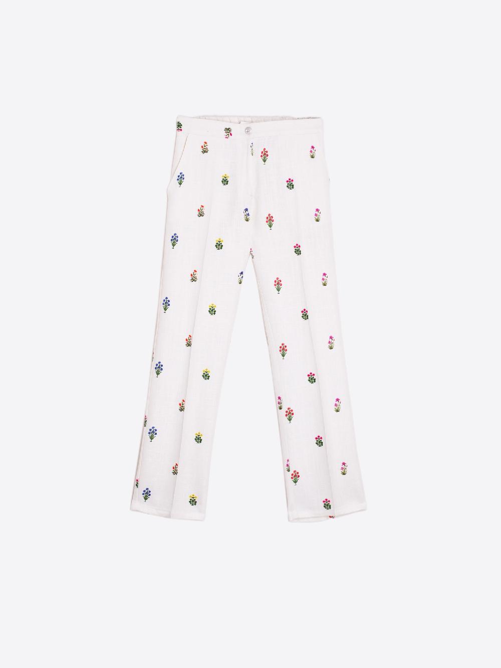 Vilagallo PANTALON LINO ESTAMPADO MINI FLOR
