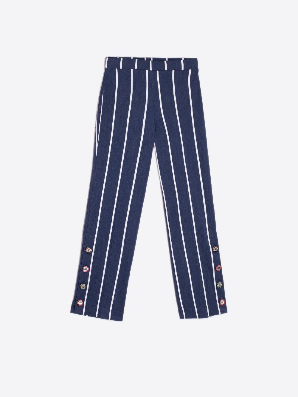 Vilagallo PANTALON MARINO RAYA BLANCA