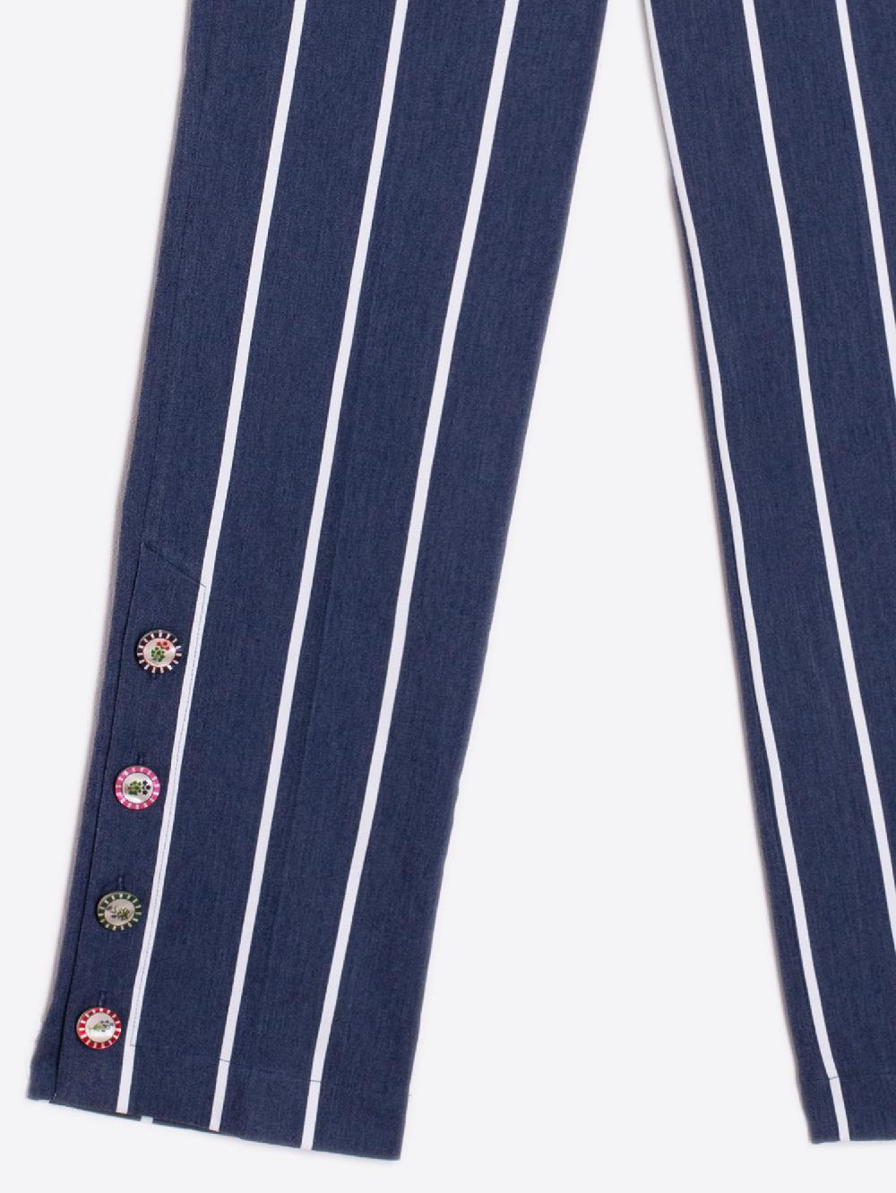 Vilagallo PANTALON MARINO RAYA BLANCA