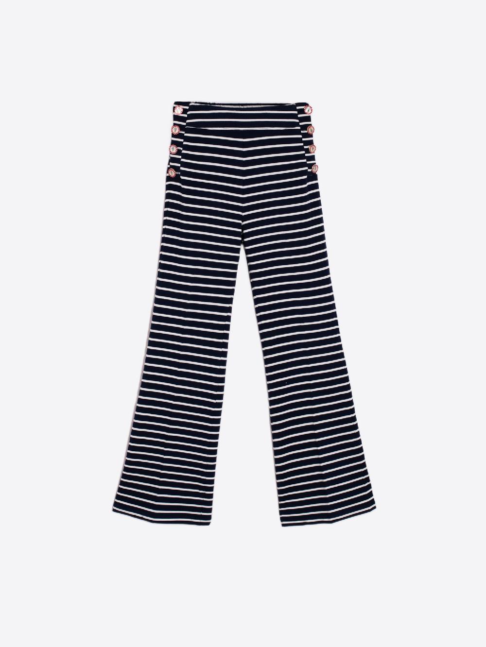 Vilagallo PANTALON PUNTO RAYA AZUL BOTONES