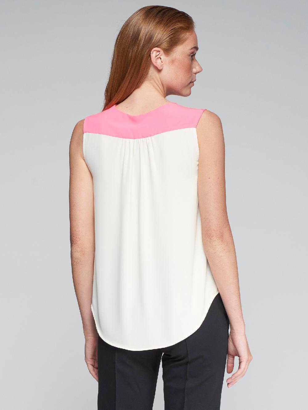 Vilagallo TOP FLUIDO CHIFFON CRUDO ROSA