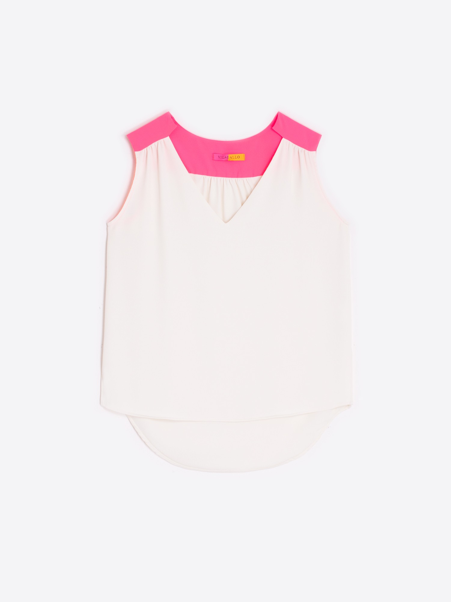 Vilagallo TOP FLUIDO CHIFFON CRUDO ROSA