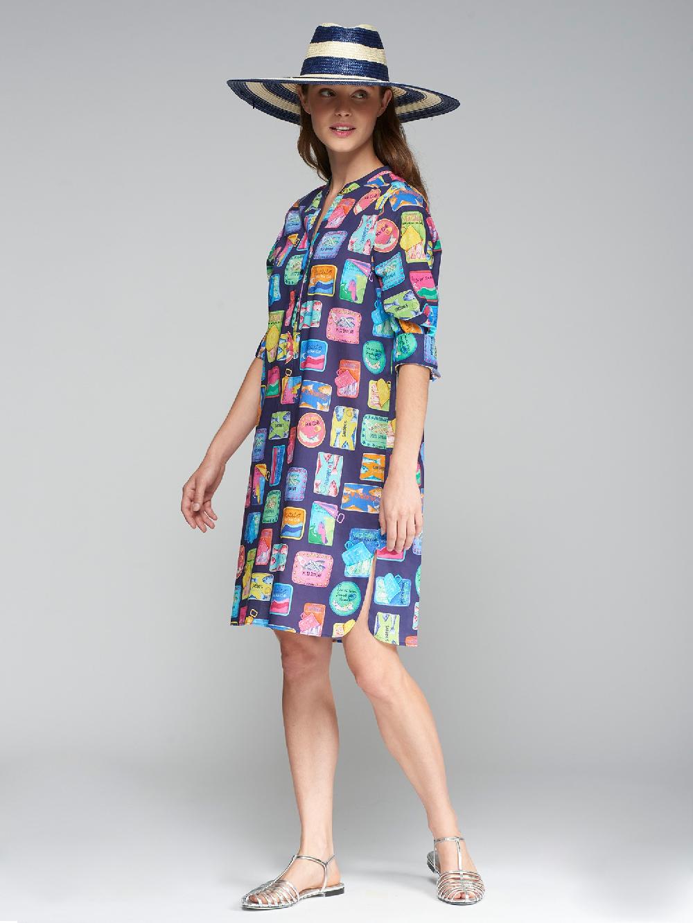 Vilagallo VESTIDO SARDINAS NAVY VOILE