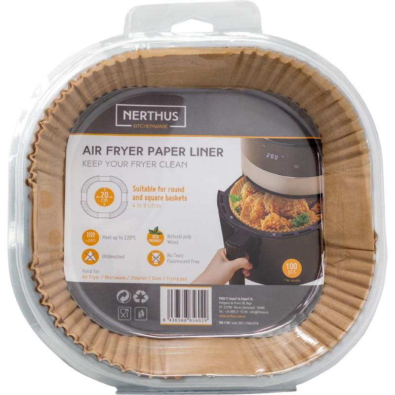 Vin Bouquet Bandeja De Papel Para Freidora De Aire Air Fryer 100 Piezas Antiadherente Desechable