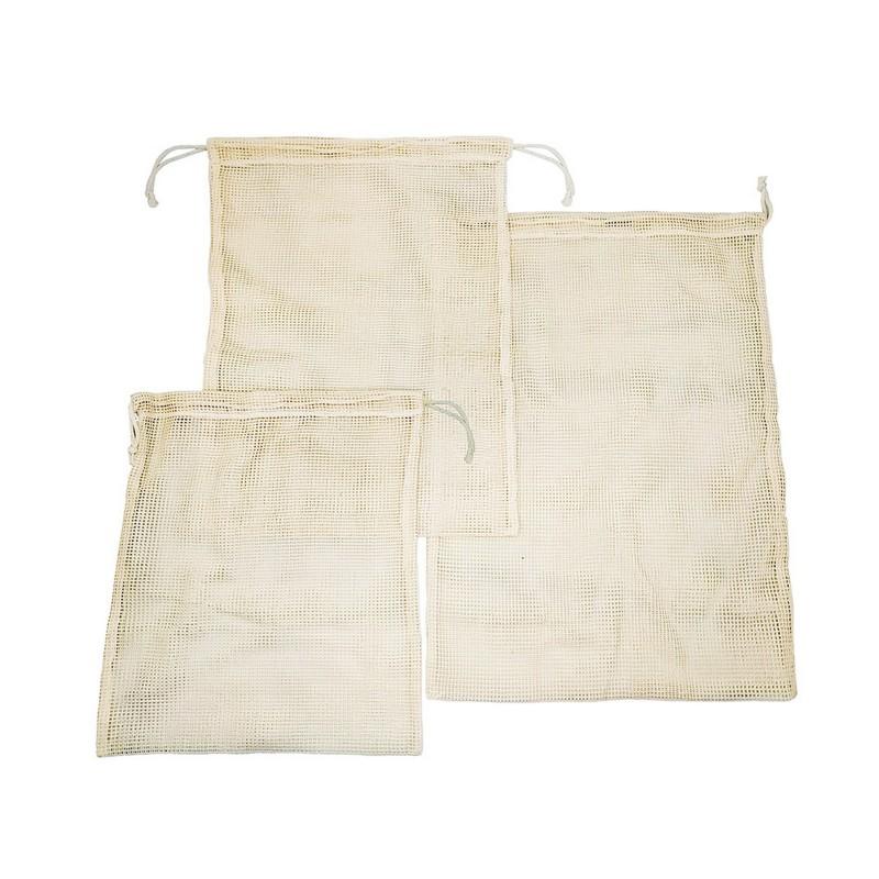 vin bouquet Set de bolsas de rejilla 100% algodón orgánico