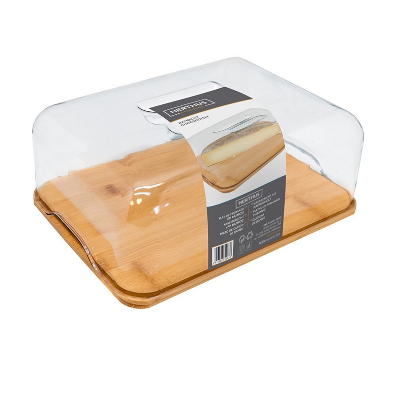 Vin Bouquet Quesera Cúpula De PVC Caja Madera