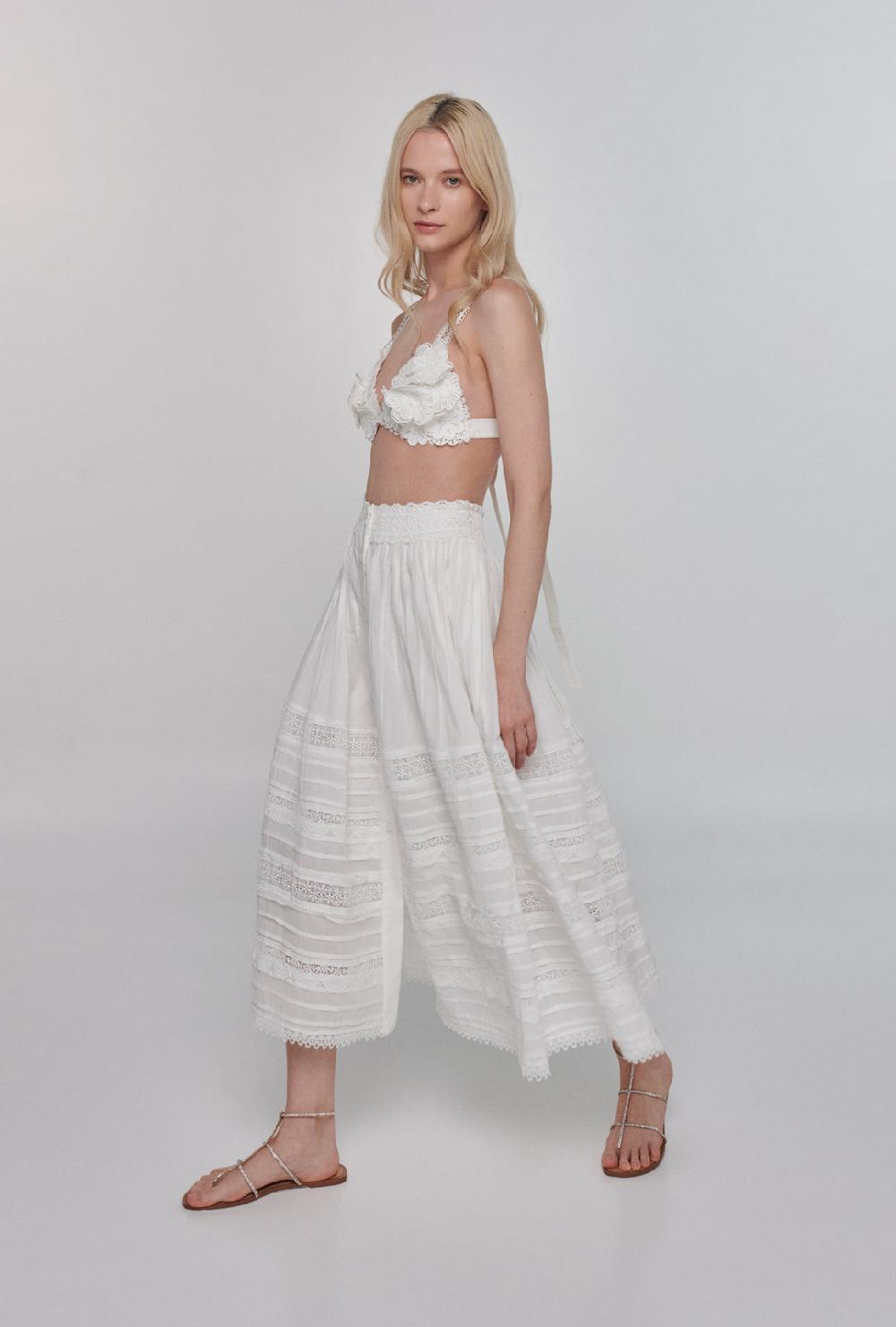waimari CAMILA MIDI SKIRT WHITE