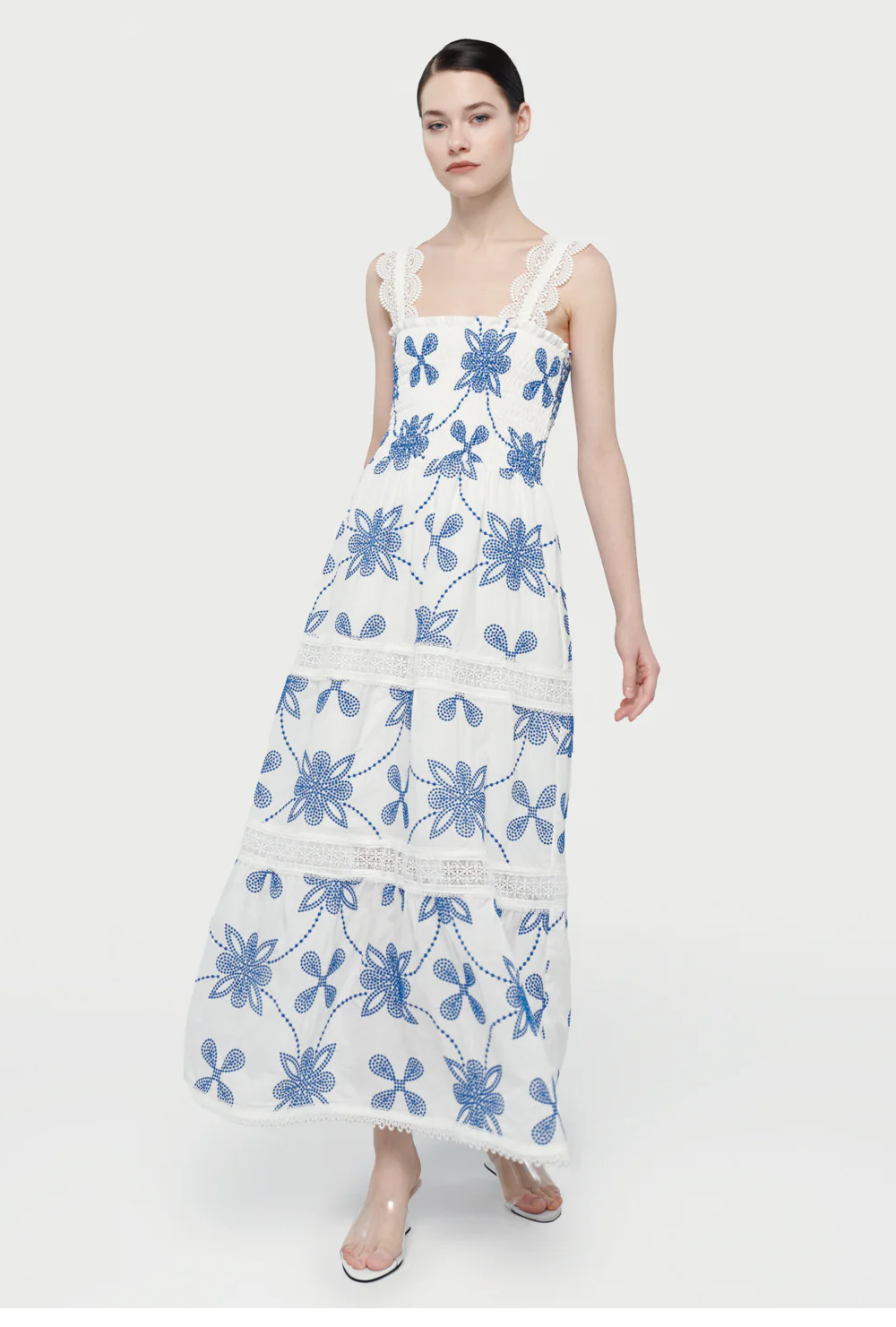 Waimari COCO MAXI DRESS WHITE/BLUE