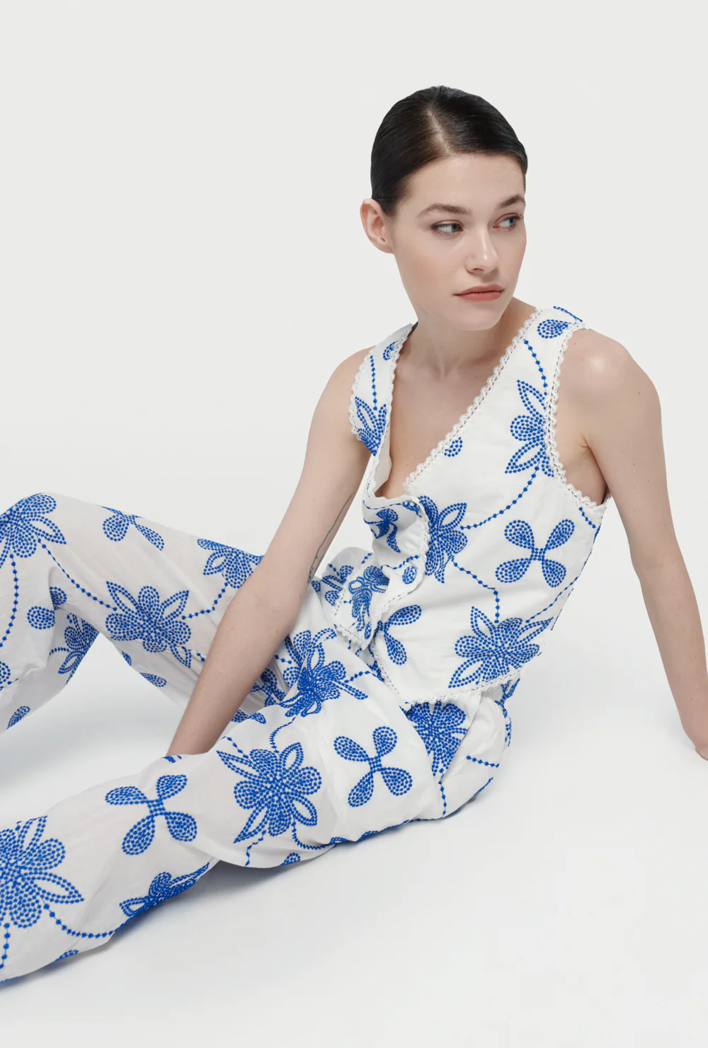 Waimari DAPHNE PANTS WHITE/BLUE