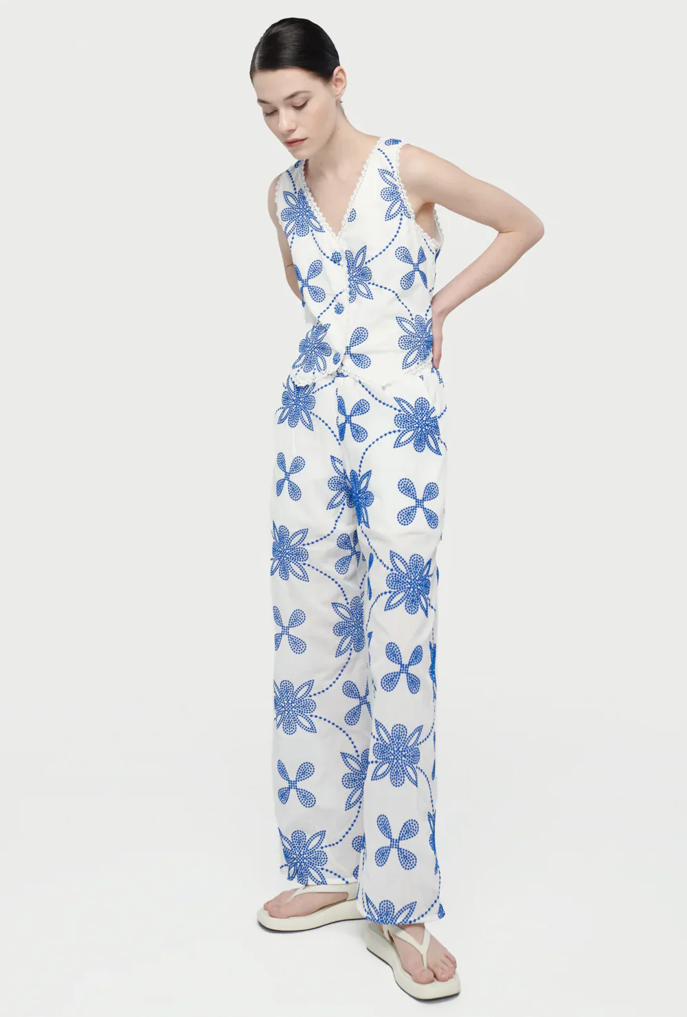 waimari DAPHNE PANTS WHITE/BLUE