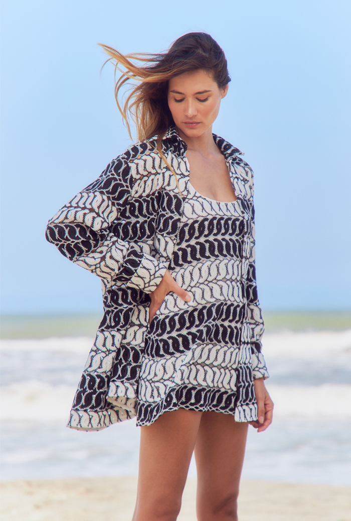 Waimari PARAMO SHIRT BLACK/WHITE