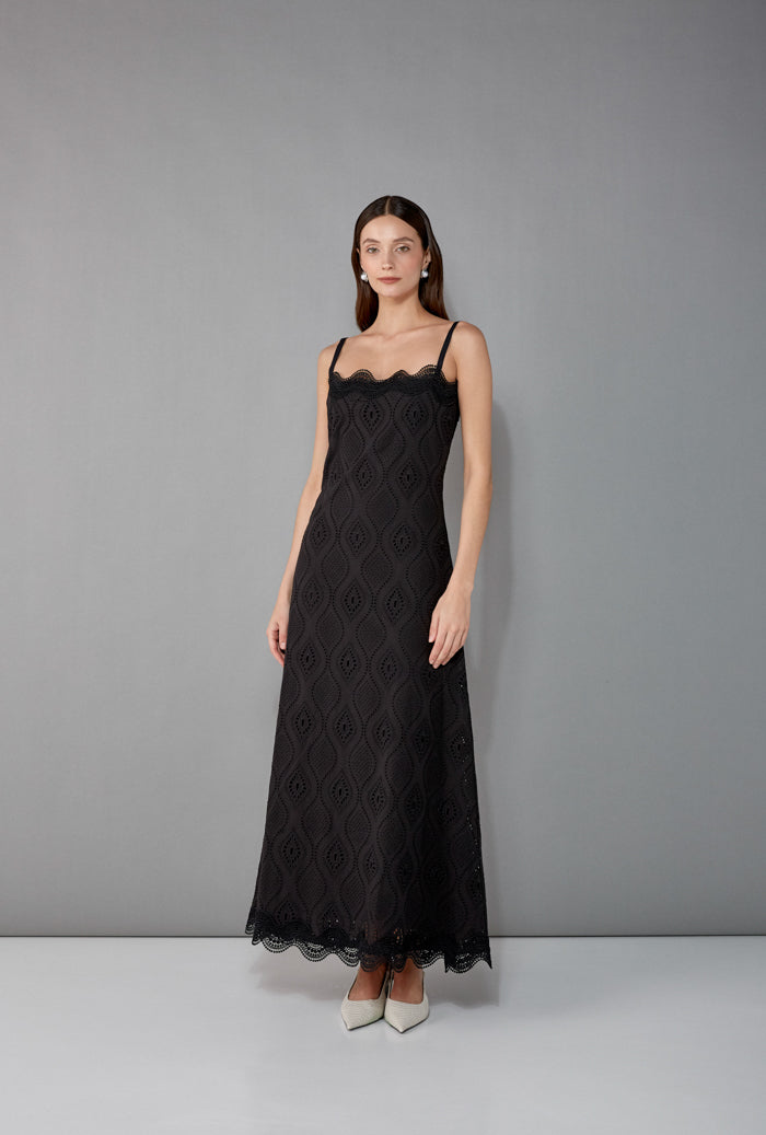 waimari THALIA MIDI DRESS BLACK