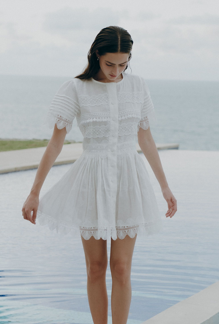 waimari VIOLETTA DRESS WHITE