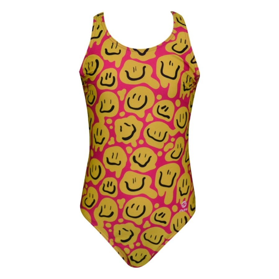 wala Bañadores Ras Smiley Pink Race Back Girl Swimsuit