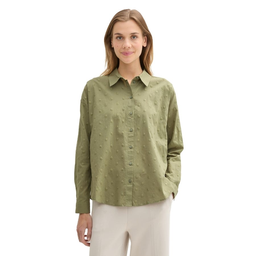 wala Camisas manga larga Tom tailor Dot Structure Blouse Shirts Blouses