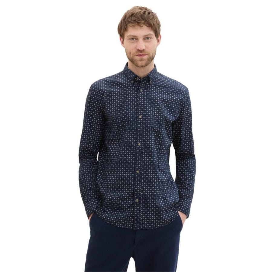 wala Camisas manga larga Tom tailor Fitted Printed Poplin Shirt Shirts Blouses