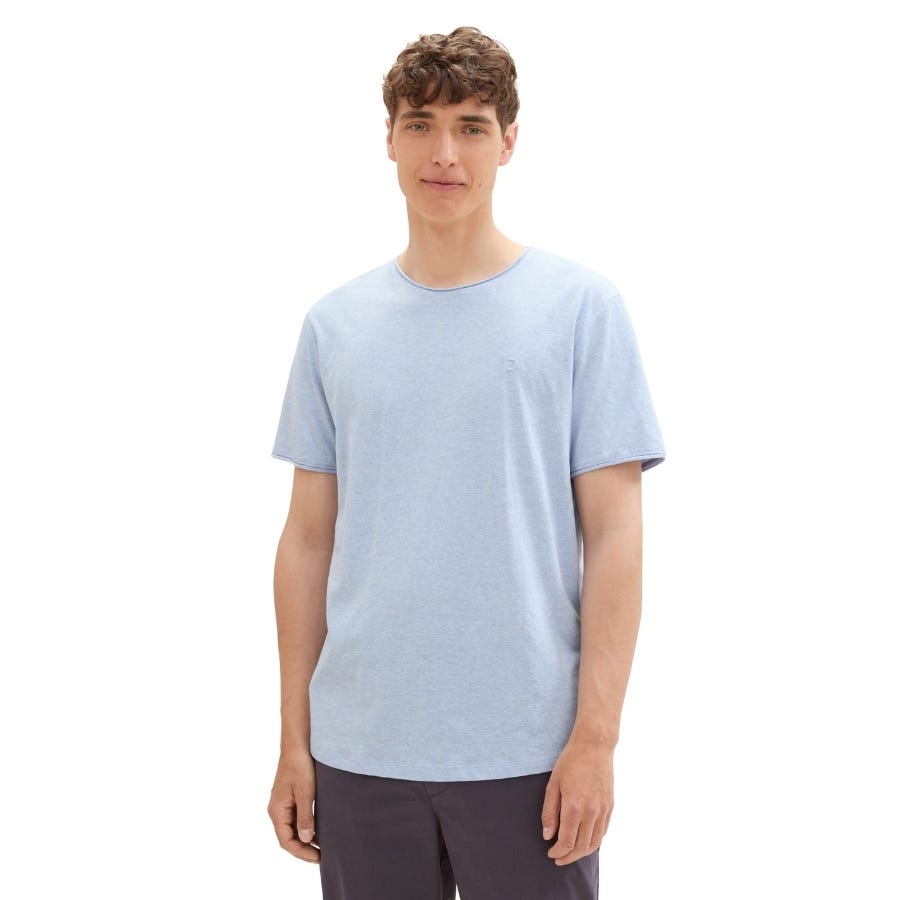 wala Camisas manga larga Tom tailor Open Edge Melange T-Shirt T-Shirts