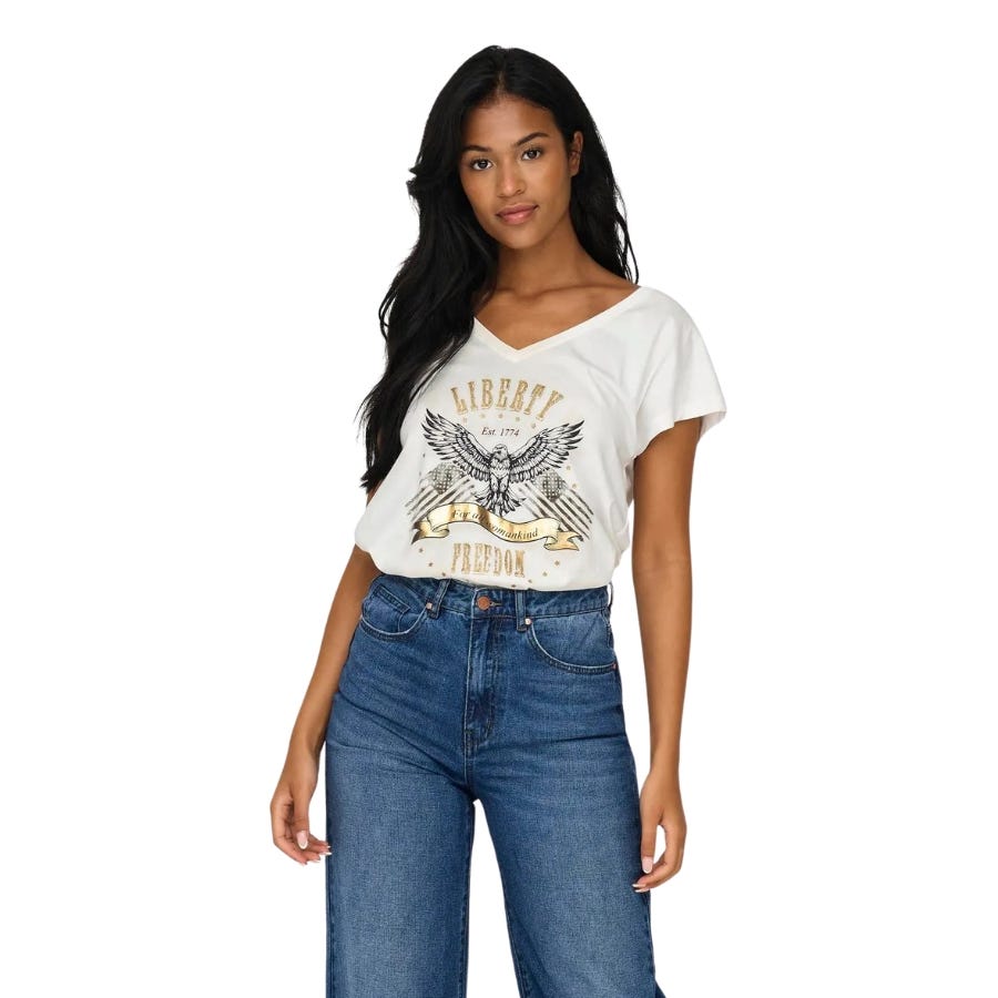wala Camisetas manga corta Only Onlamber Life S S Top Freedom Top Cs Jrs