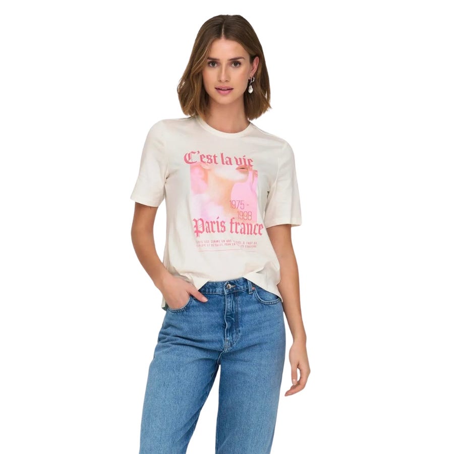 wala Camisetas manga corta Only Onlstacy S/S La Vie Top Box CS JRS