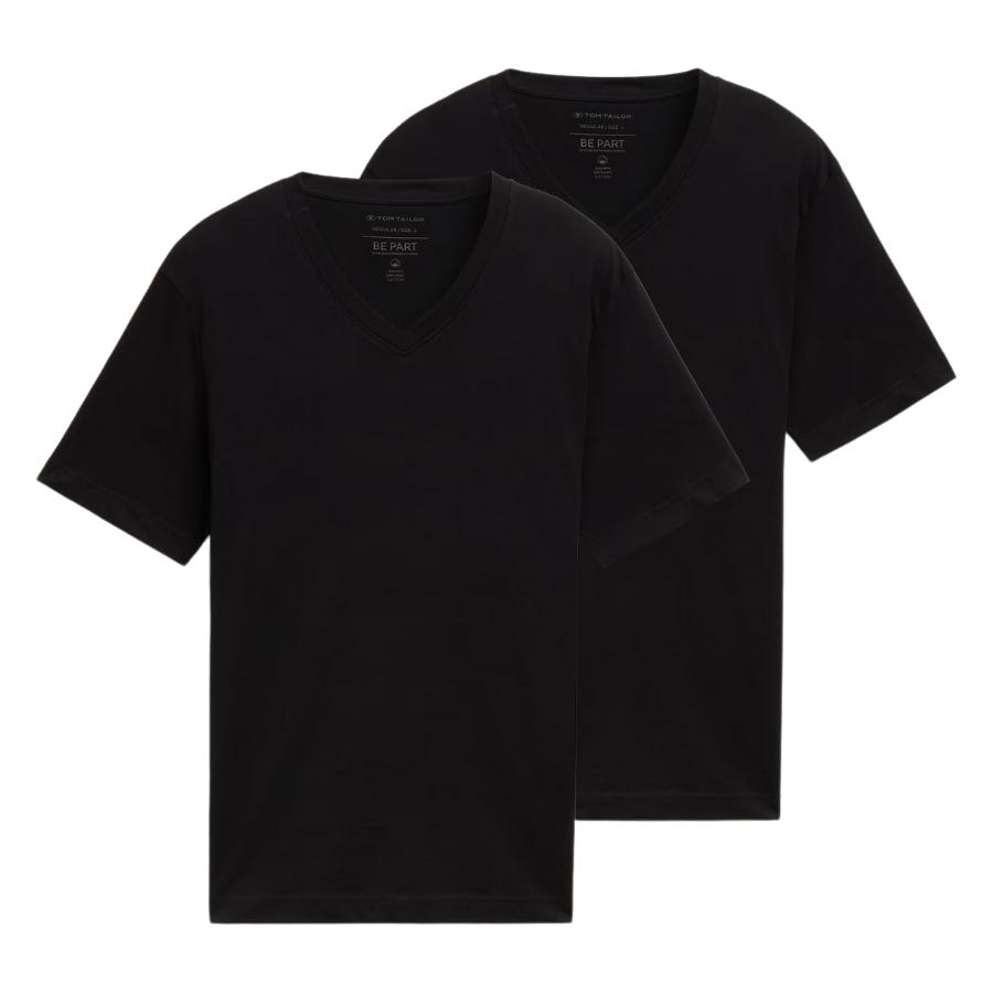 wala Camisetas manga corta Tom tailor T-shirt with a V-neckline in a twin pack
