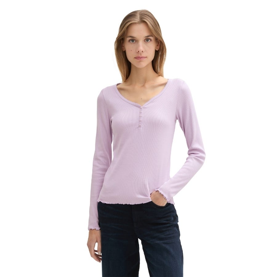 wala Camisetas manga larga Tom tailor Henley Rib T-Shirt T-Shirts