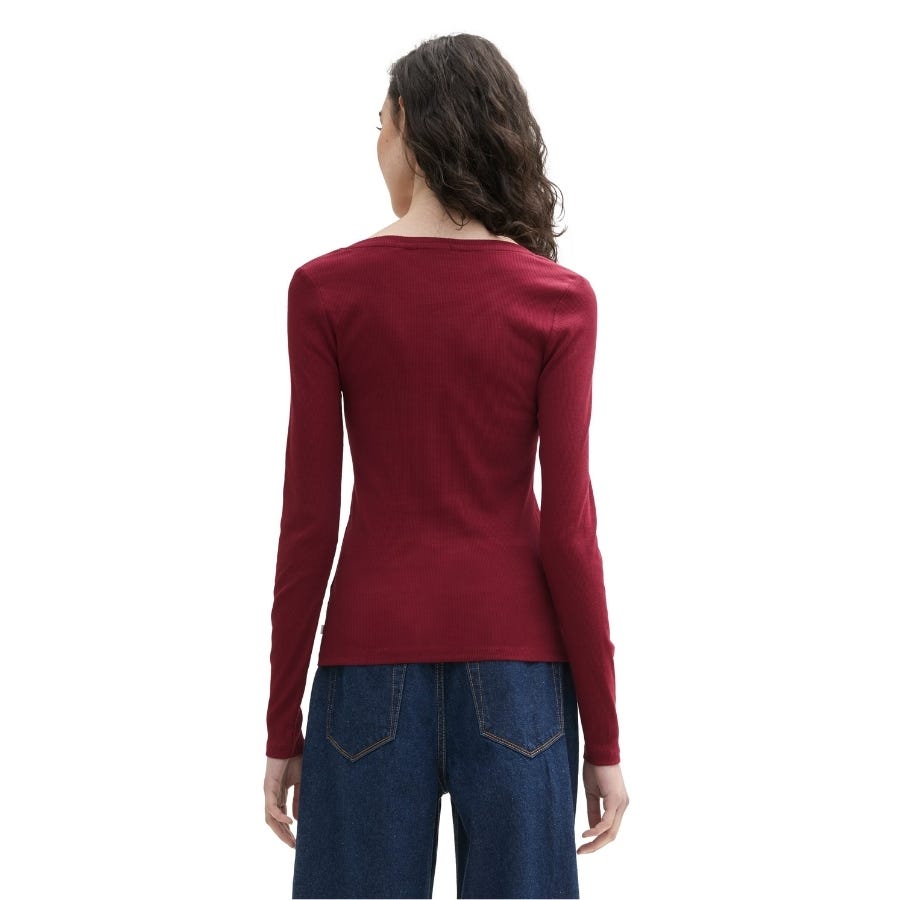 Wala Camisetas Manga Larga Tom Tailor Roundneck Rib T-Shirt T-Shirts