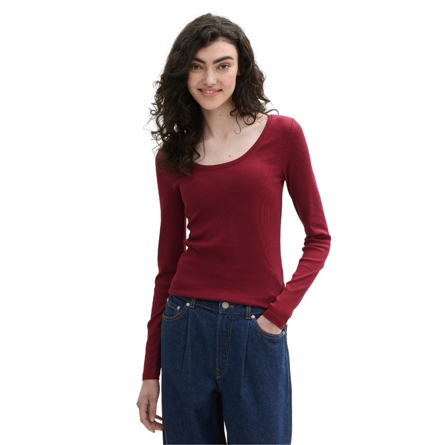 wala Camisetas manga larga Tom tailor Roundneck Rib T-Shirt T-Shirts