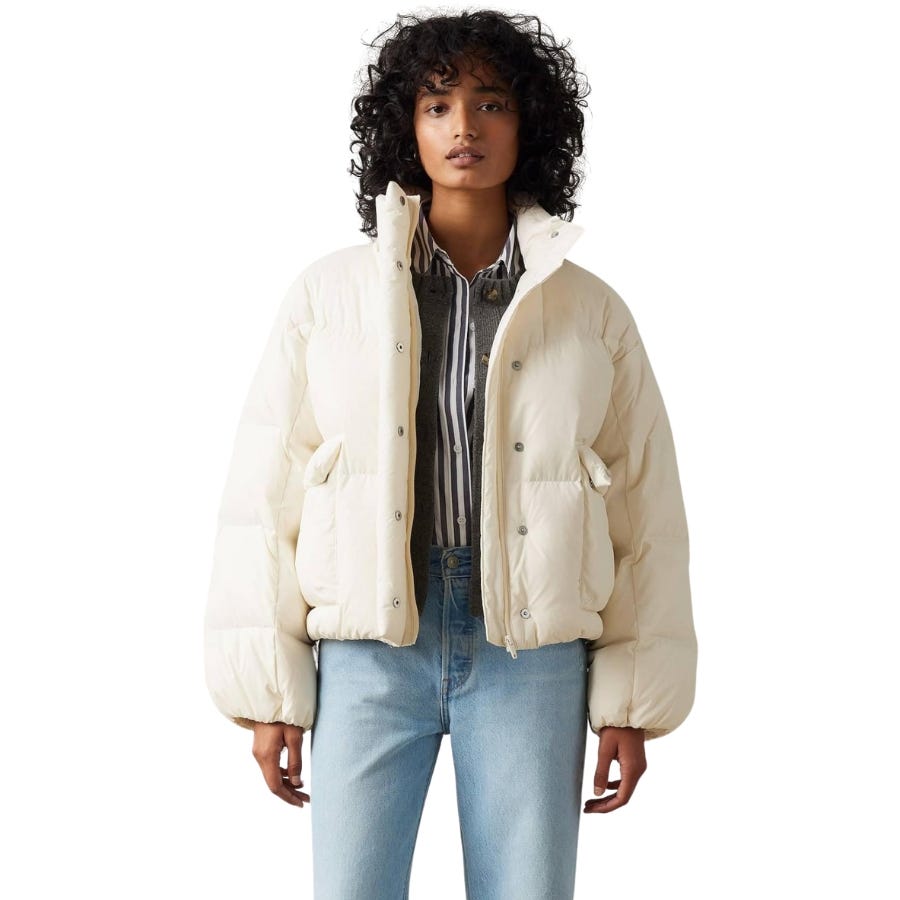 wala Chaquetas Levis Western Bubble Shorty Light Indigo - Worn In