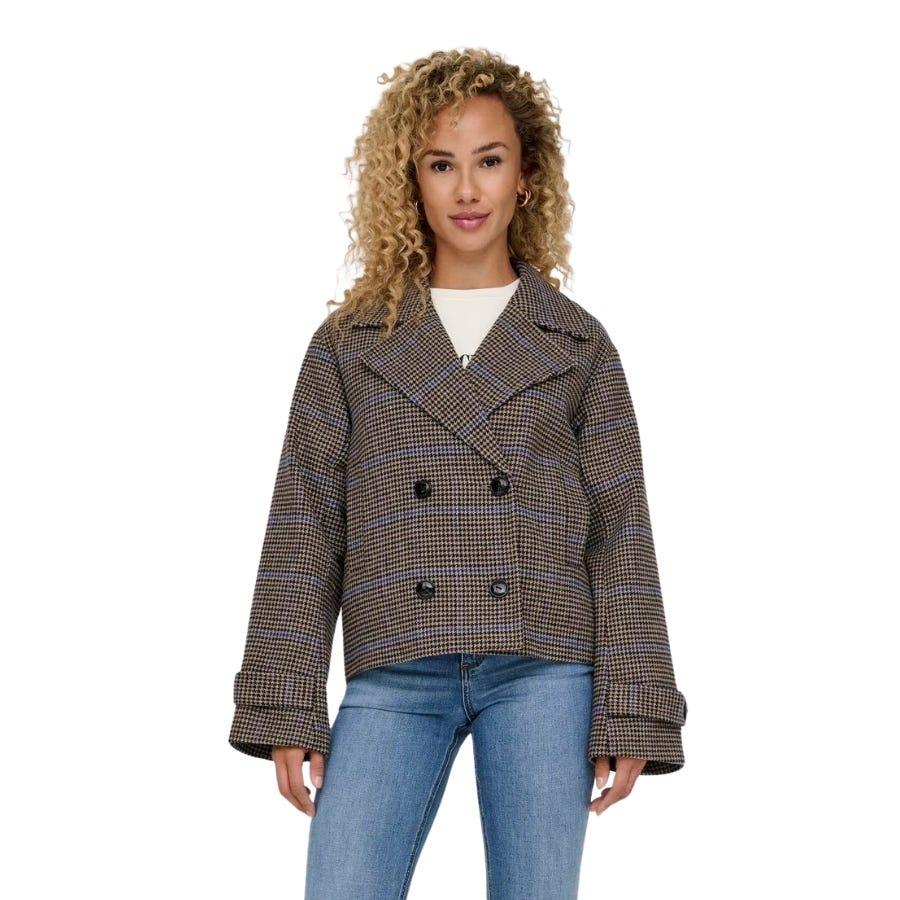 wala Chaquetas Only Onlliva Life Wool Check Jacket Otw