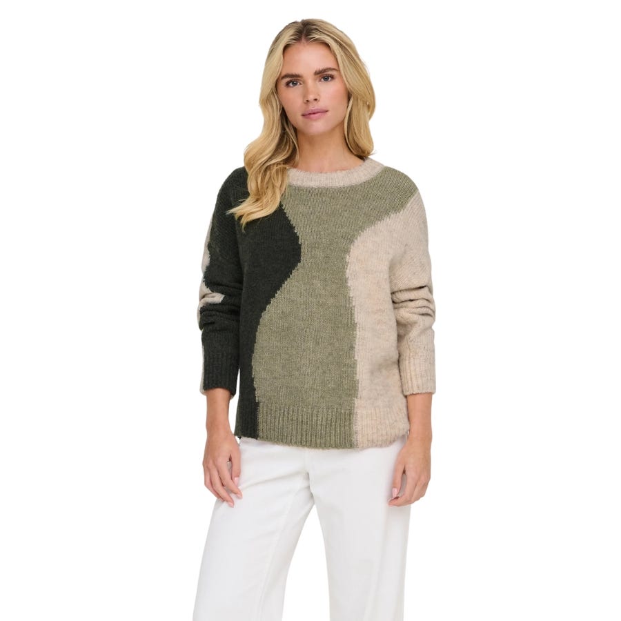 wala Jerseys Only Onlgro Life Ls Block O-Neck Cc Knt